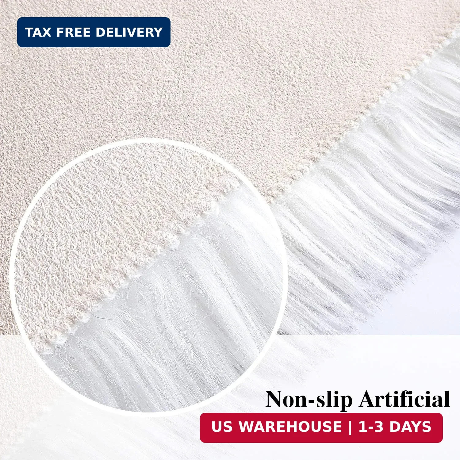 Softlife White Faux Fur Sheepskin Chair Cover Seat Cushion Pad Super Soft Area R