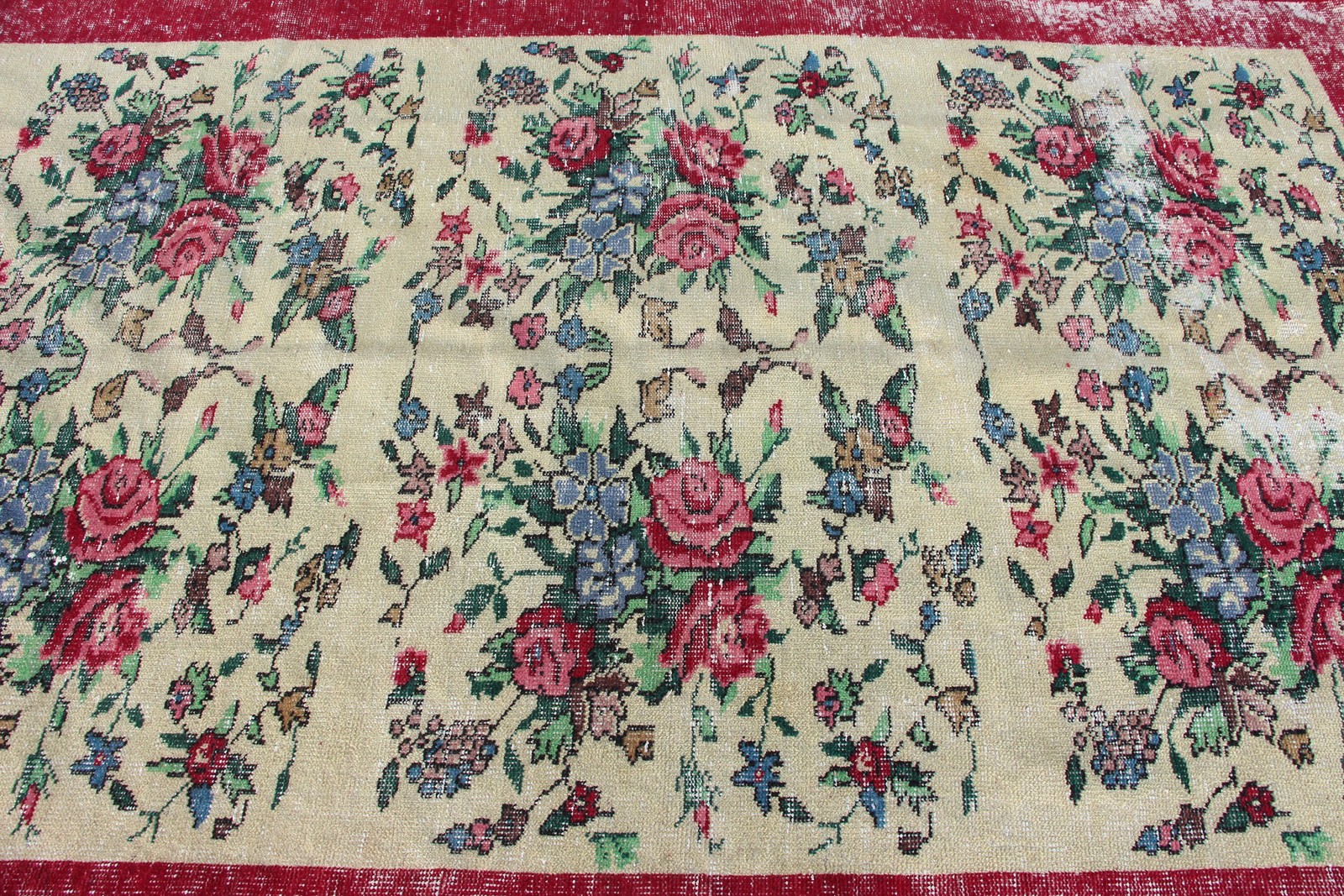 5,2×8,6 ft Rug, Vintage Turkish Rug, Red Southwestern Wool Rug