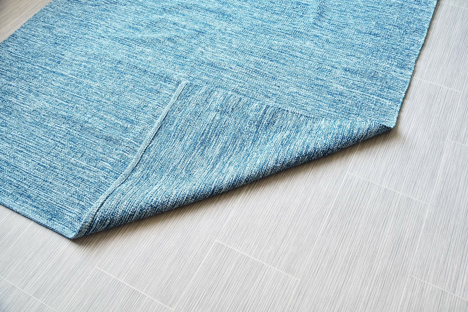 Teal Blue 5×7′ Area Rug Cotton Reversible Living Room Bedroom Home Decor Carpet