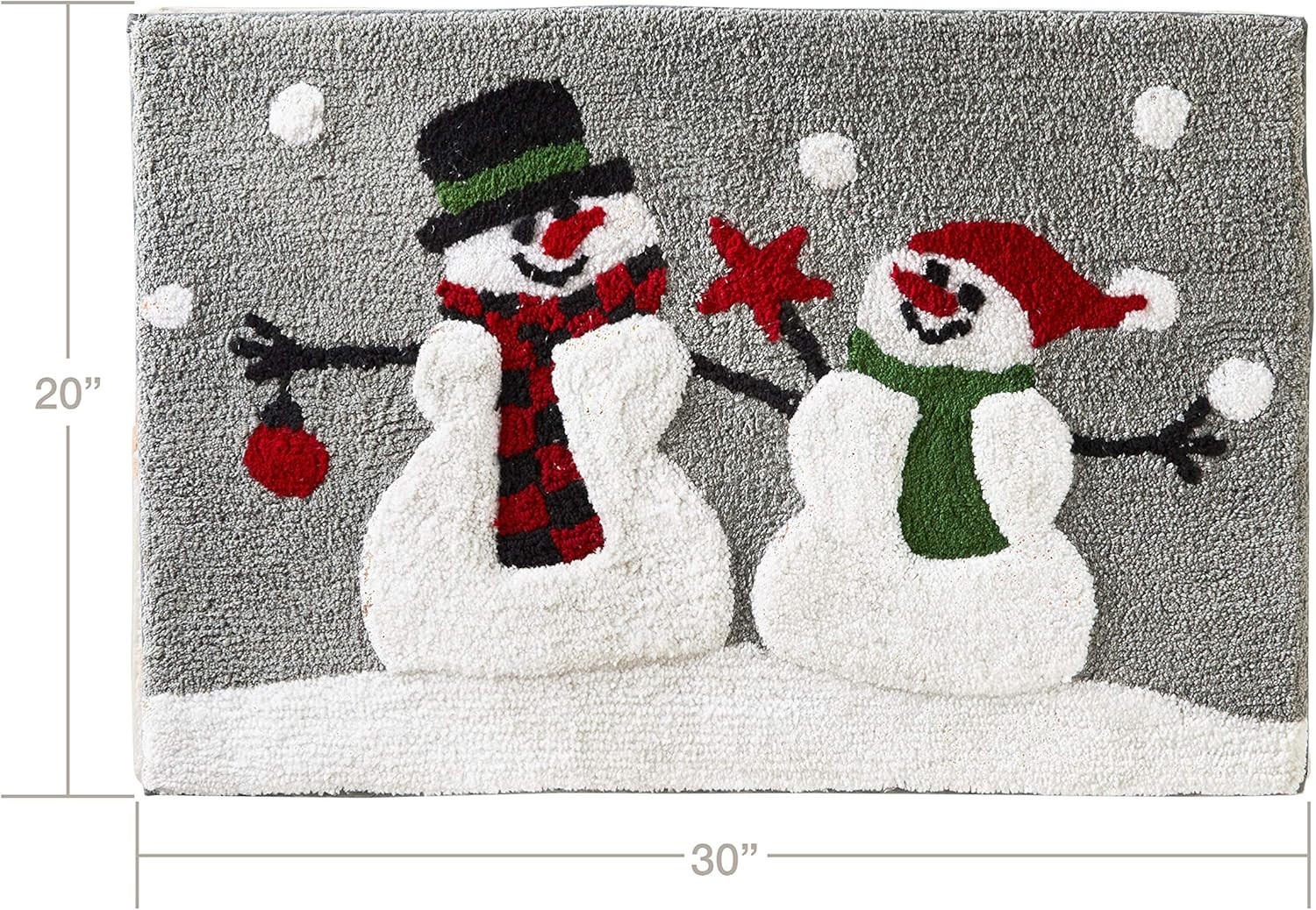 Hypoallergenic 30×20” Winter Snowman Rug for Bathroom & Kitchen Decor