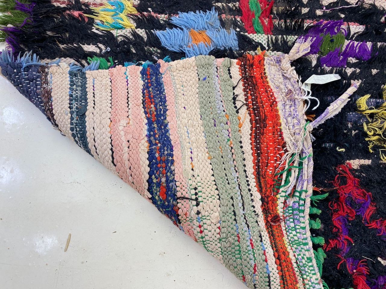 Moroccan Handmade Cotton Hallway Rug 3’4×6’2 Tribal Geometric Vintage Berber Rug