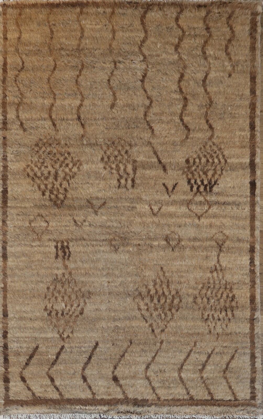 Tribal Shaggy Moroccan Area Rug 5×8 Ft Handmade Thick Plush Oriental Wool Carpet