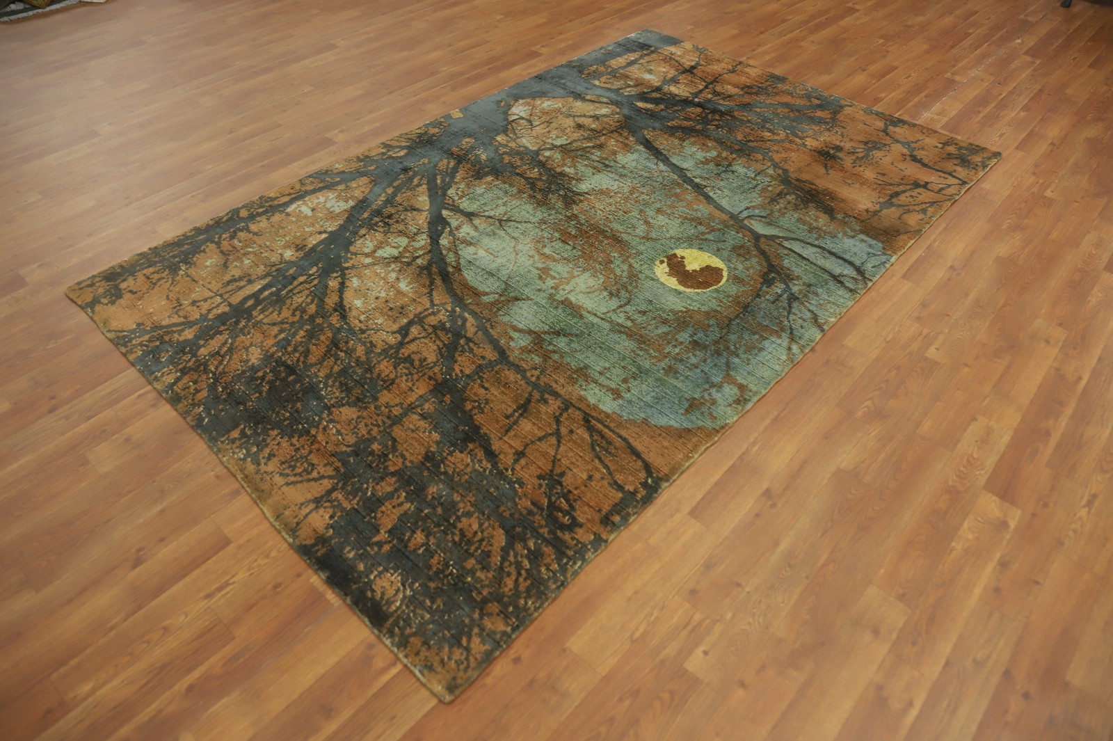 Nature Print Abstract Modern Style Area Rug 5×8 ft Hand-knotted Carpet