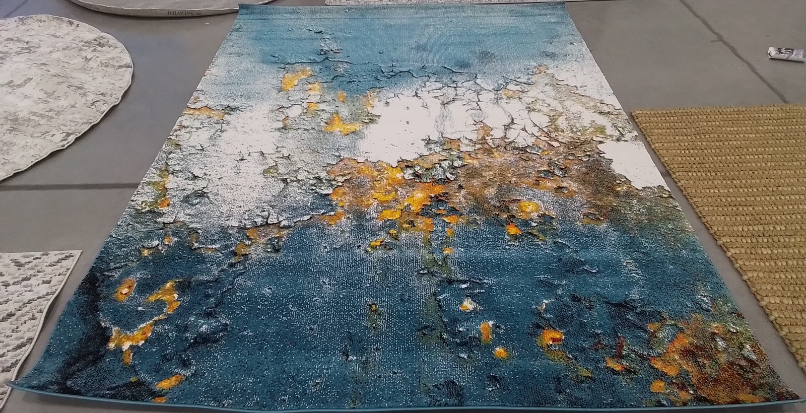 BLUE / GOLD 6′-7″ x 9′-0″ Flaw in Rug, Reduced Price 1172789473 GLA125M-6