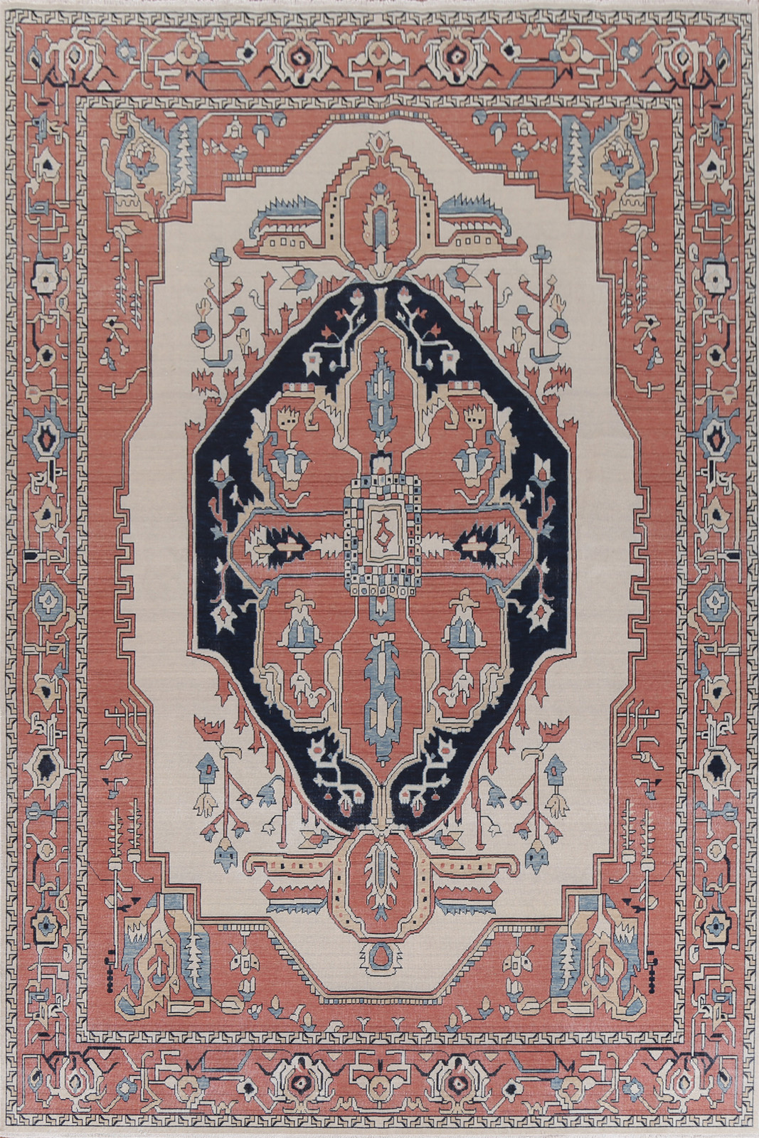 Medallion Design Traditional Wool Carpet Geometric Turkish Area Rug 9×12 Ft