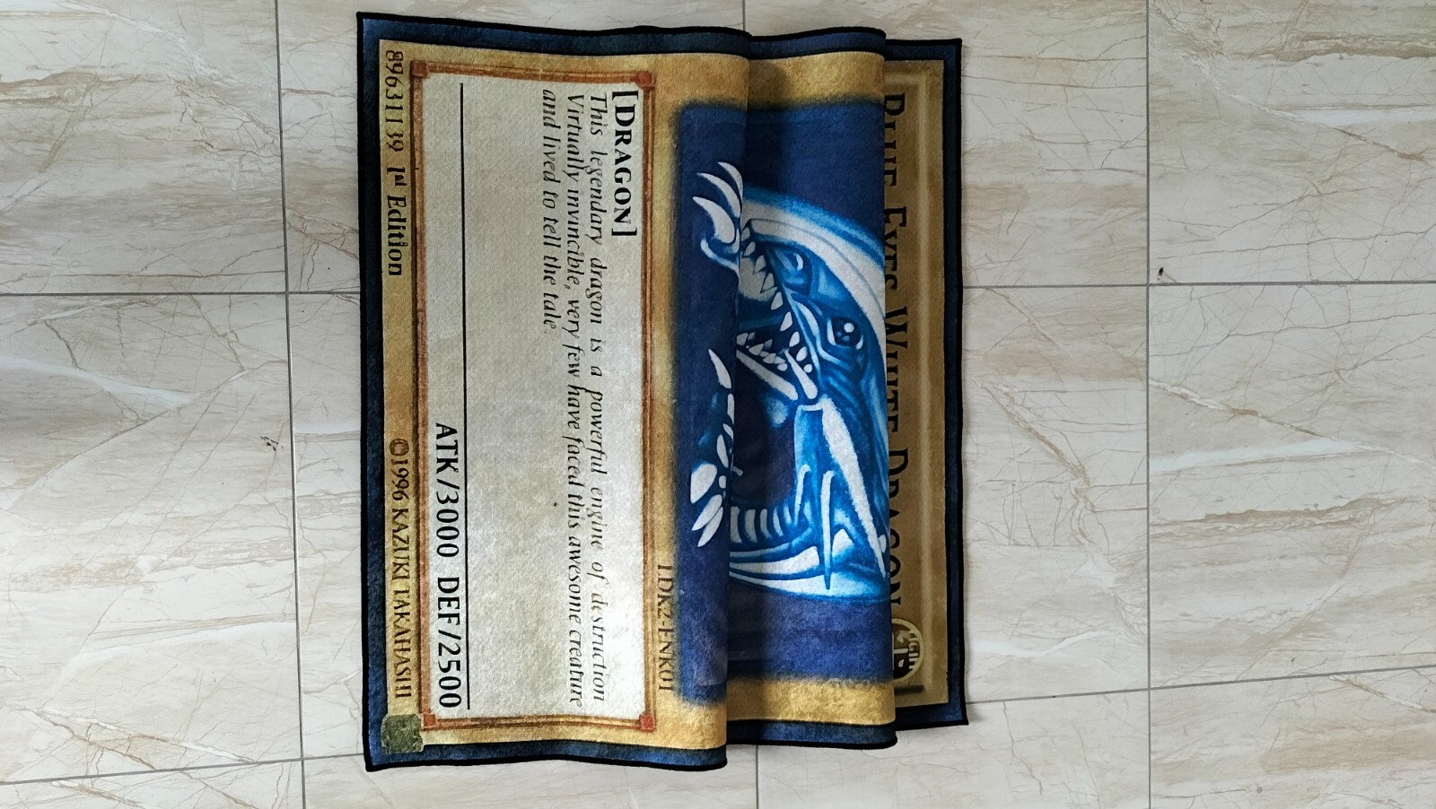Blue Eyes White Dragon Rug, Kids Room Rug, Non Slip Floor Rug, Area Rug, 3D Rug