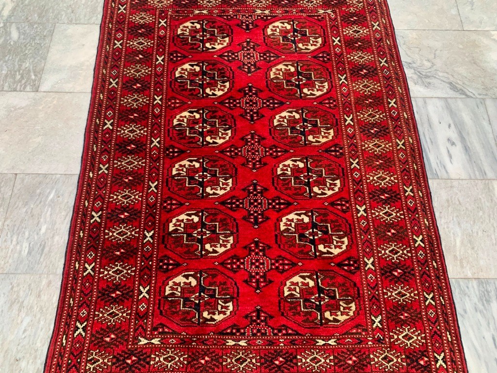 3×5 ft Vintage Afghan Rug Handwoven Rugs Geometric Rug Oriental Bukhara Wool Rug