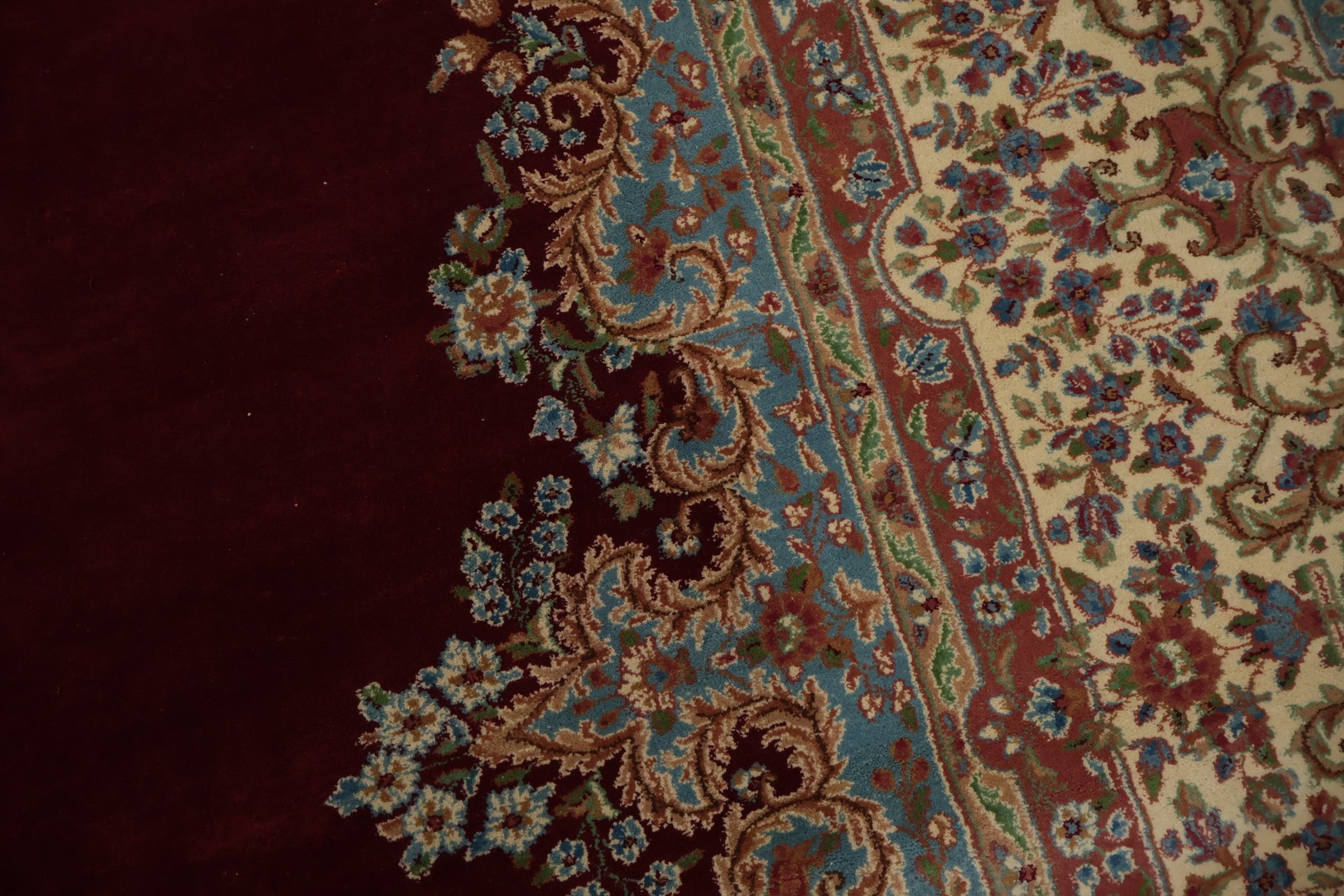 Classic Burgundy Palace Size Rug 12×16 Wool Hand-made Medallion Vintage Carpet