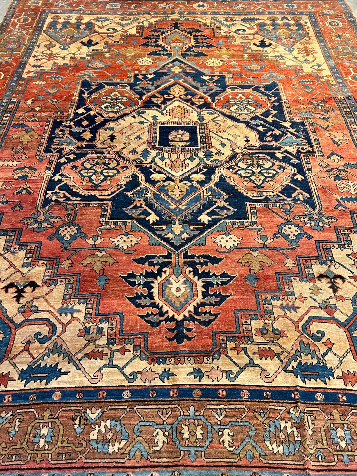 Collector Item – 9’8″x11’10 Antique Fine Wool Herize Serapy Hand-Knotted Rug