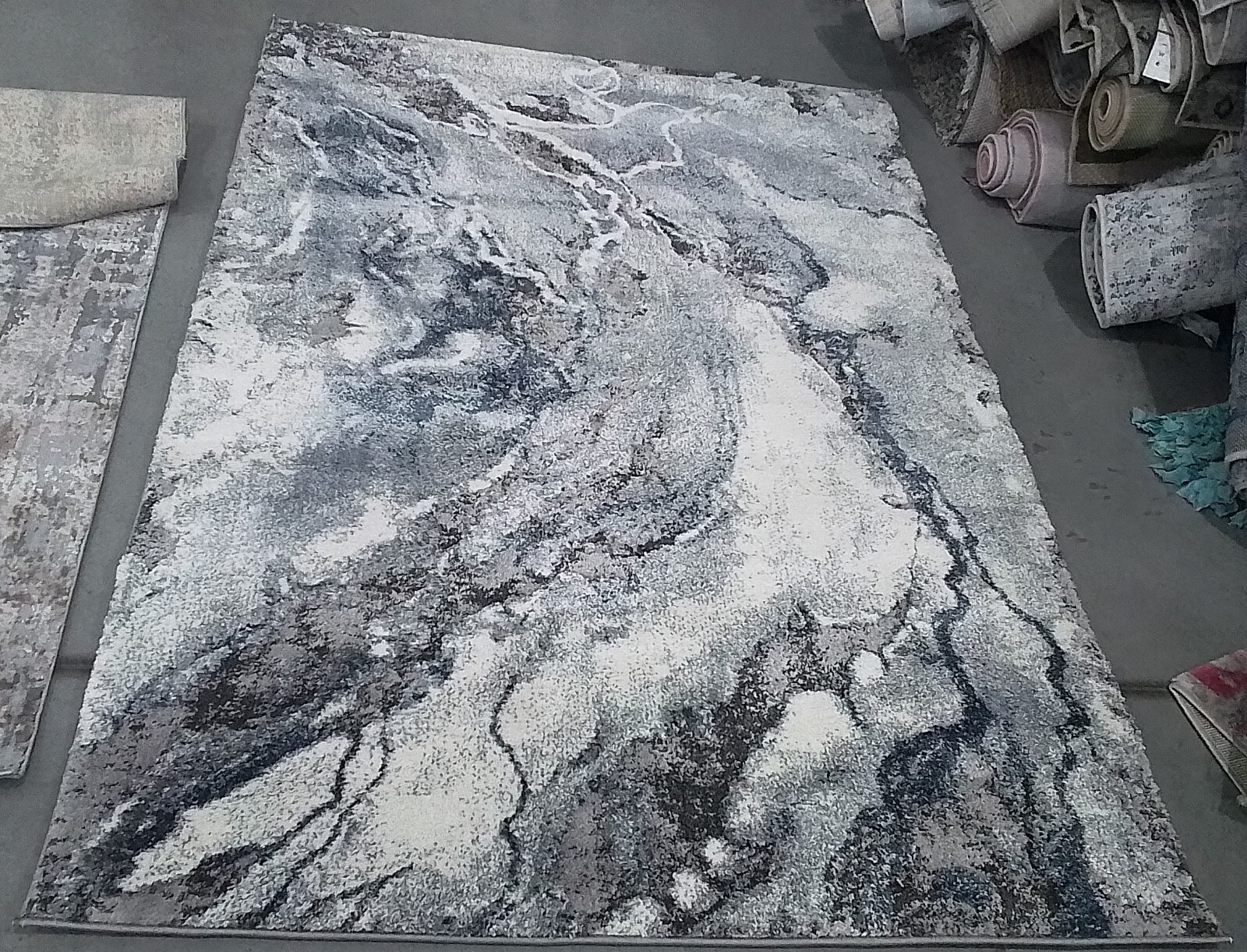 GREY / BLUE 4′-0″ x 6′-0″ Back Stain Rug, Reduced Price 1172762670 CFT864F-4