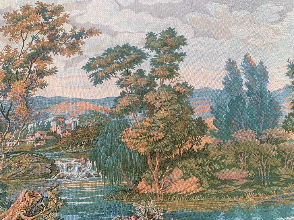 Vintage French River Side Multicolor View Tapestry Home Decor 3×5 ft