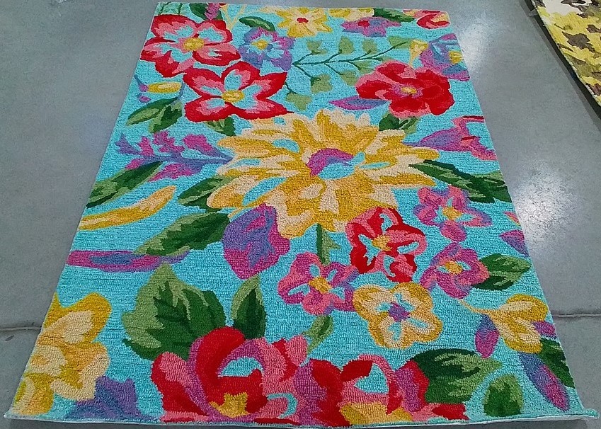 BLUE / PINK 4′-0″ x 6′-0″ Back Stain Rug, Reduced Price 1172806084 ECR306L-4