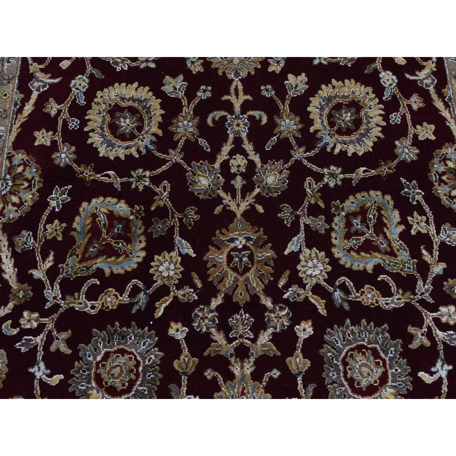 5’1″x7’1″ Red Rajasthan Design Half Wool and Half Silk Hand Knotted Rug R87320