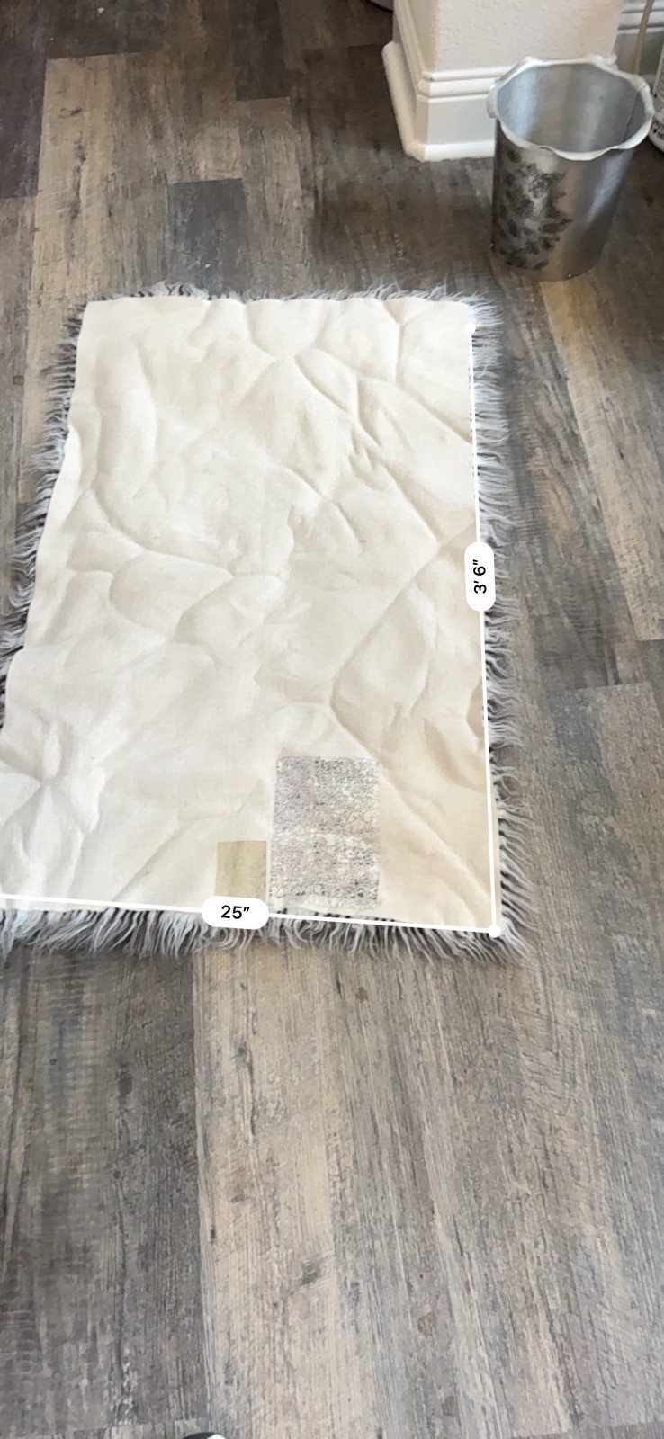 Gray Long Hair Faux Sheepskin Accent Rug 25×45 Plush Shag Fur Area Rug