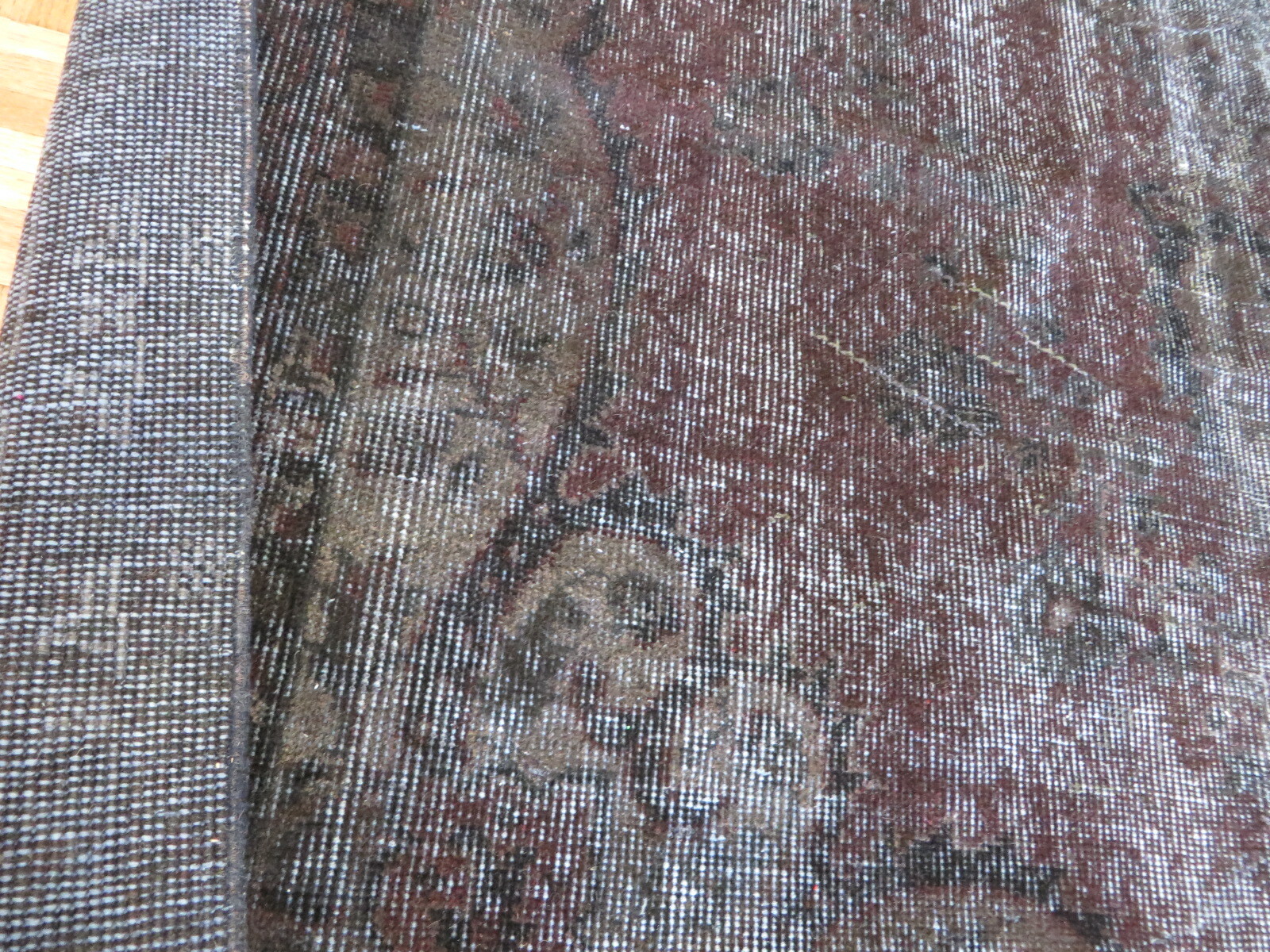 5’9 x 8’10 Hand Knotted Gray Vintage Overdyed Turkish Oushak Oriental Rug G9927