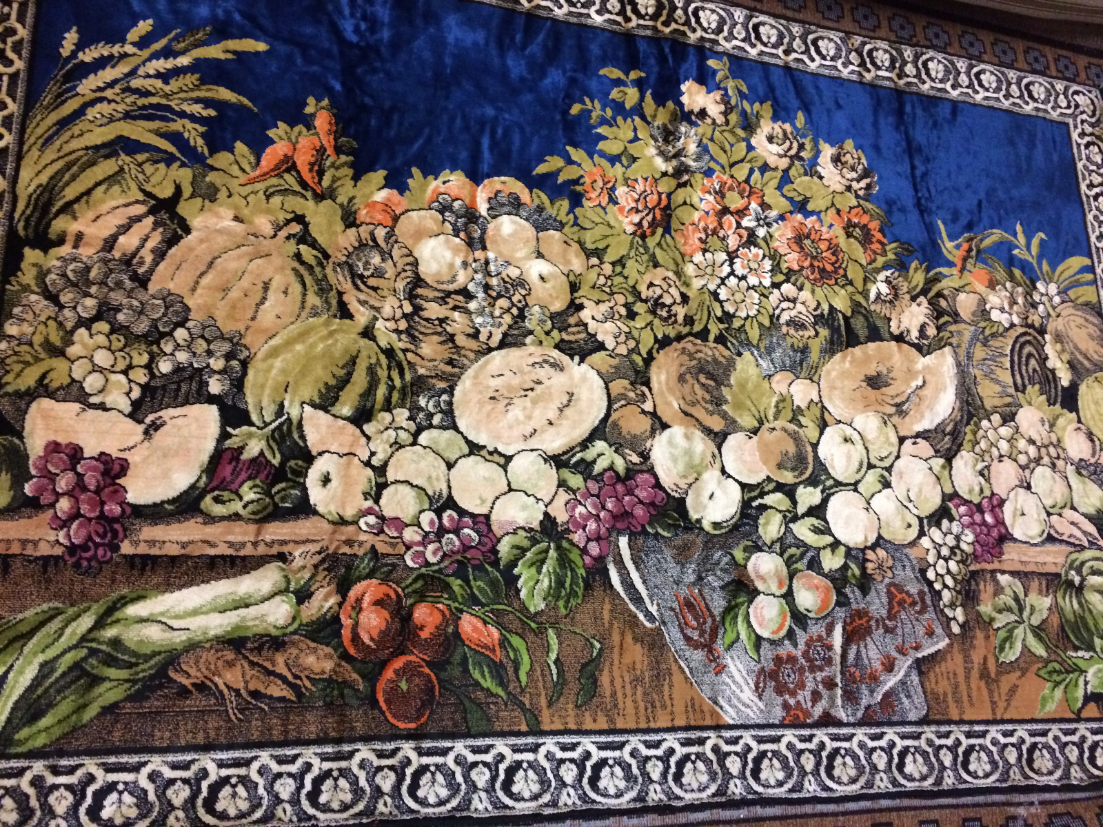 217# Carpet tapestry velor, painting, carpet, velor, velvet, fruits, vegetables