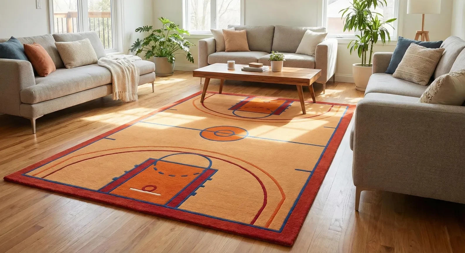 6×9|8×10| Hand Tufted Rug | Modern Playfield Inspired Rug Handcrafted Area Rug