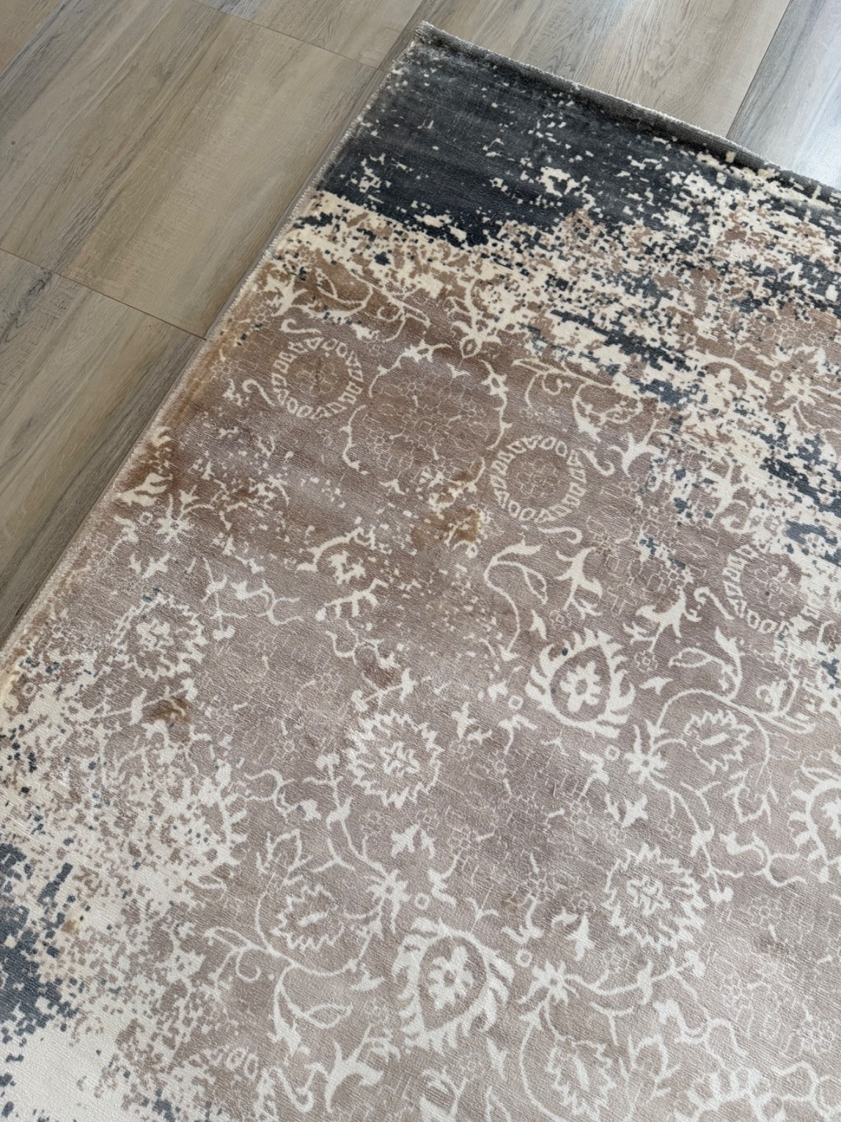 Hand Woven Area Rug Viscose 5 x 8 Contemporary Erased Pattern Home Decor Rug