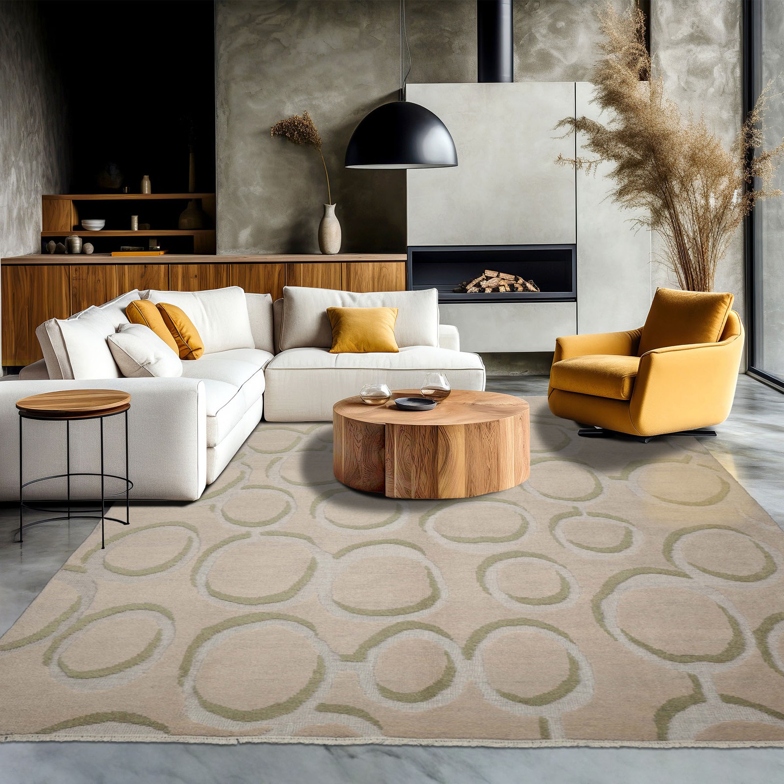 loomBloom 8’9”x11’11” Gray Hand Knotted Sculpted Modern Oushak Wool Area Rug