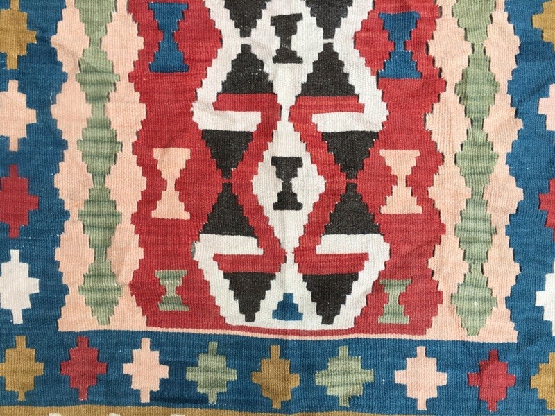 Turkish Kilim, Stunning Vintage Anatolian Handmade Kilim 4×5 ft Free Ship