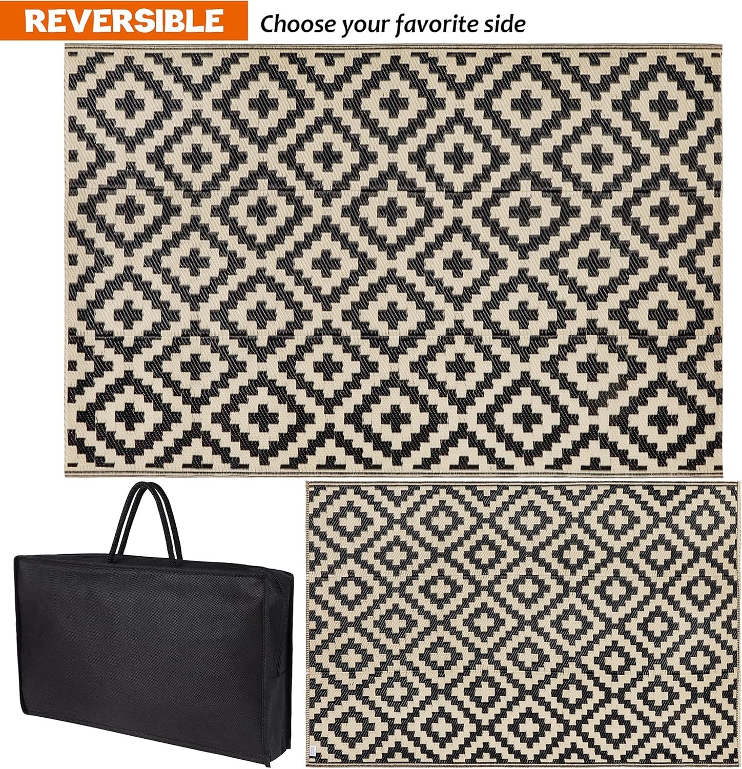 Durable 4′ x 6′ Reversible Mat – Water Resistant & UV Protected for Outdoors