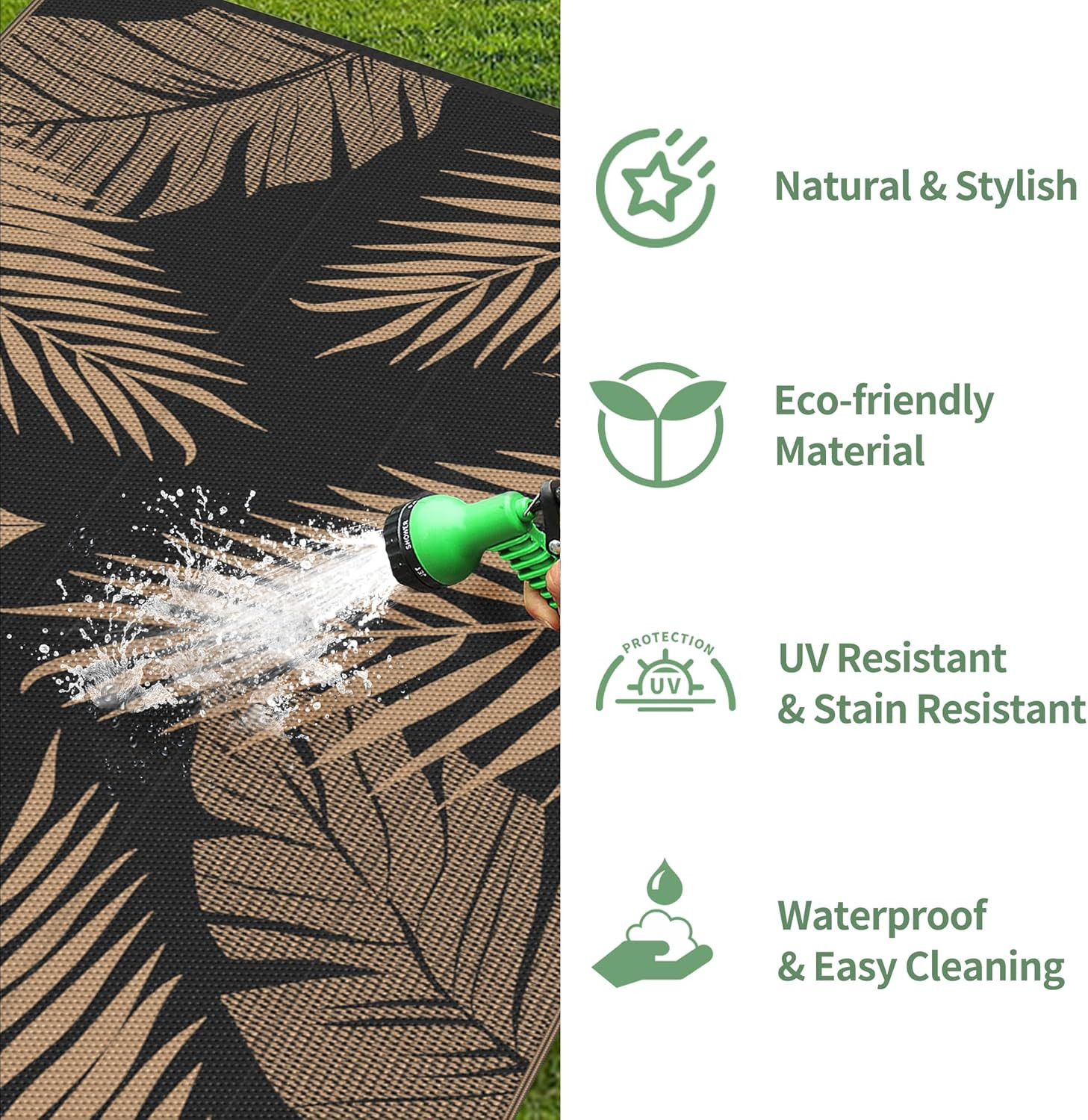 Outdoor Rug 2.5′ X 8′ Waterproof for Patios Clearance, Reversible Outdoor Plasti