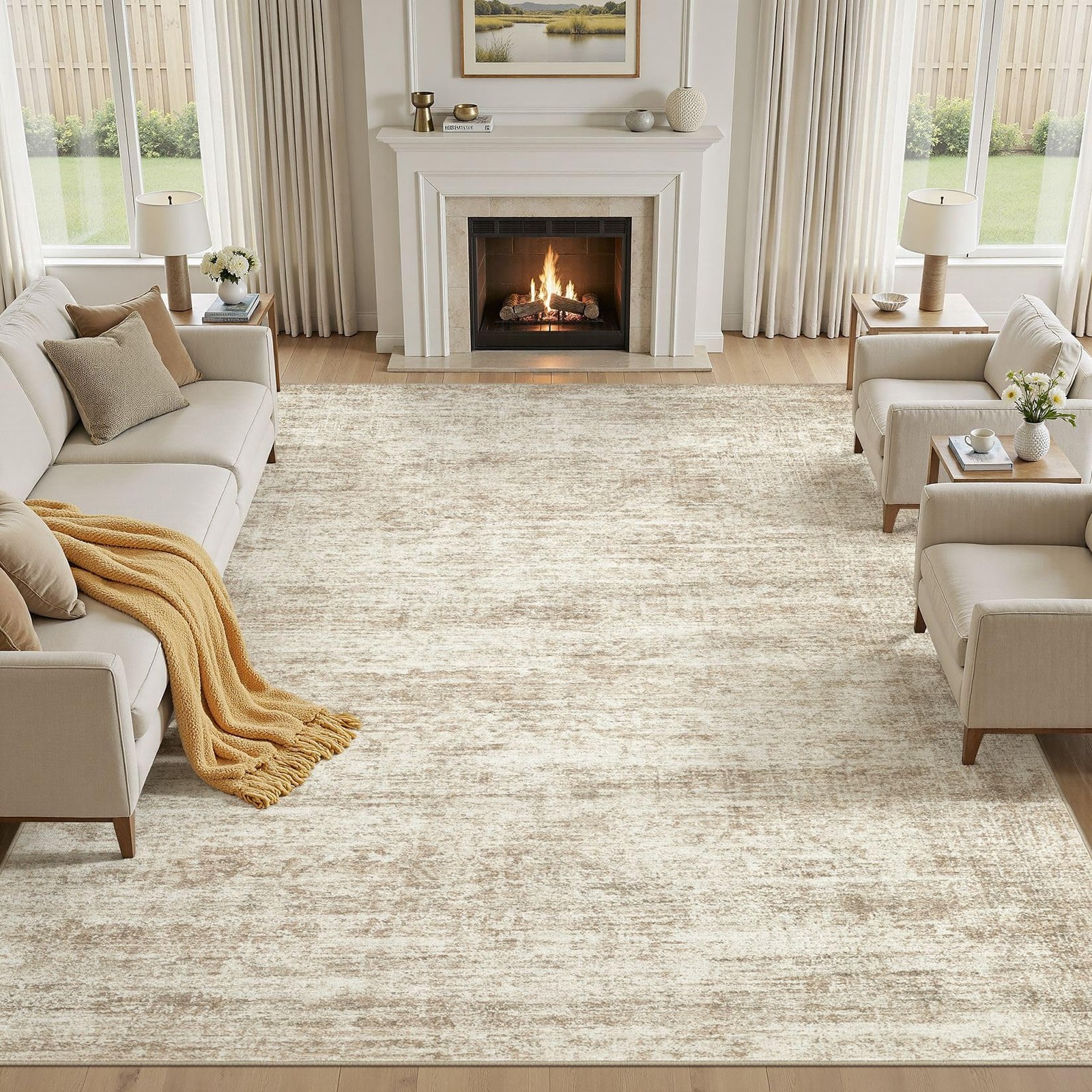 Large Area Rugs 8×10, Machine Washable, Non-Slip, Pet Friendly – Modern Decor