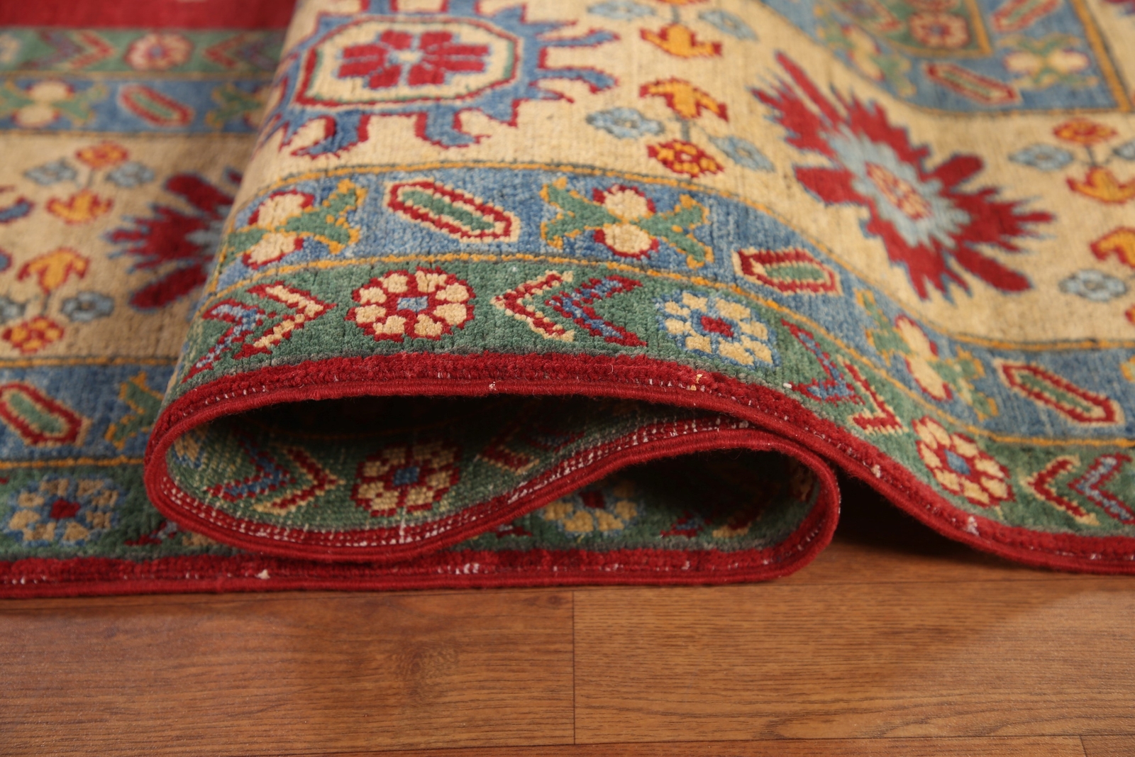 South-western Kazak Wool Palace Sized Rug: Handmade Traditional Pattern 10×15 ft