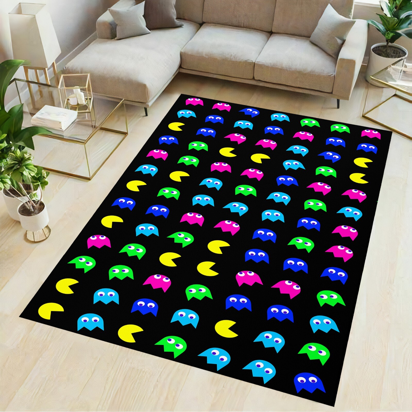 Game rug, fun rug, game room rug, arcade room rug, fun area rug