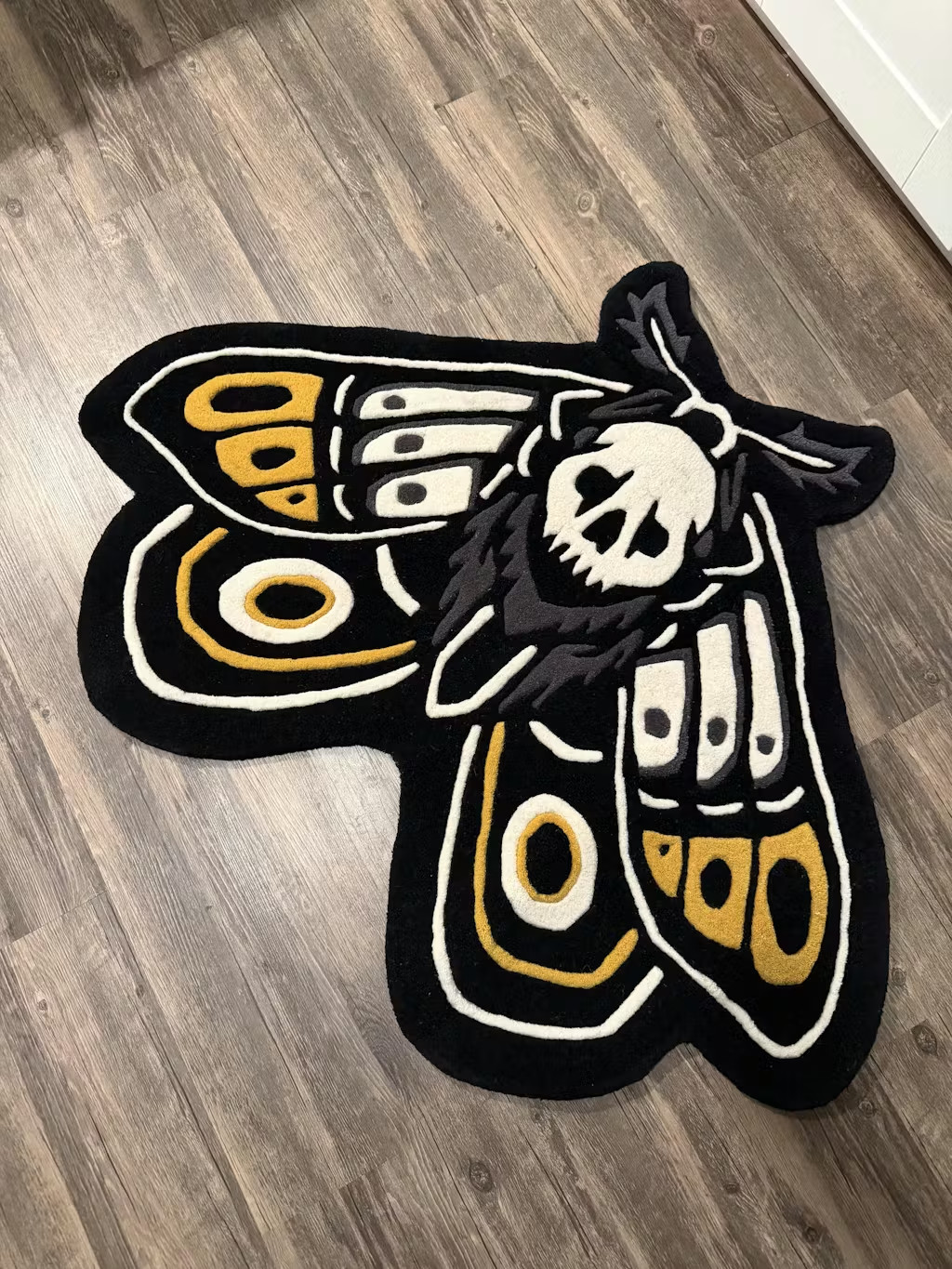 Death Moth Rug ,Tiger Tattoo Rug Hand Tufted Traditional American Style Area Rug