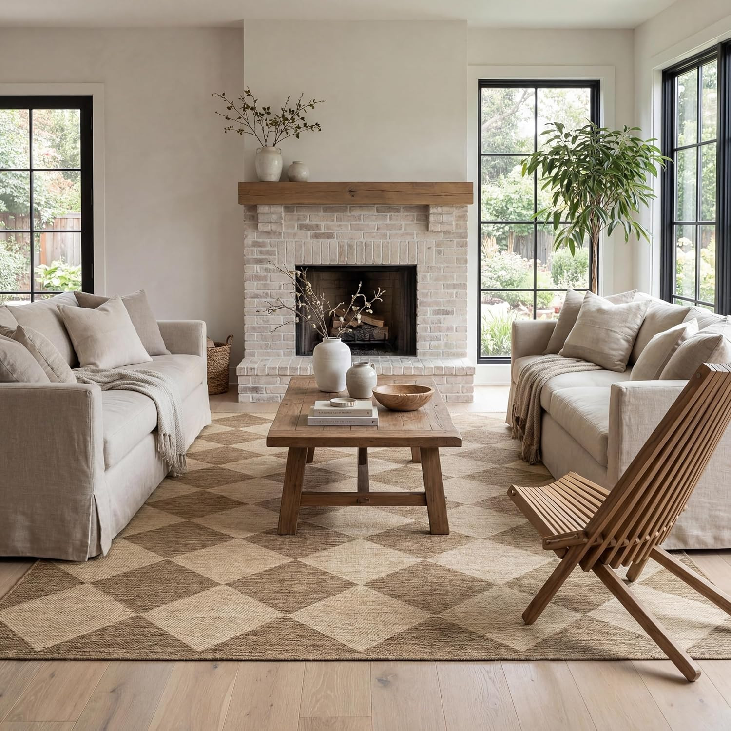 Outdoor Performance Collection Sabina Trellis Brown/Ivory, 8′ X 10′, Soft and Co