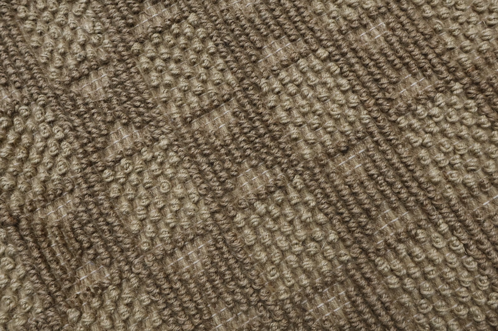 Handmade Natural Jute Wool Raised Loop Checkerboard Area Rug 65×90 cm