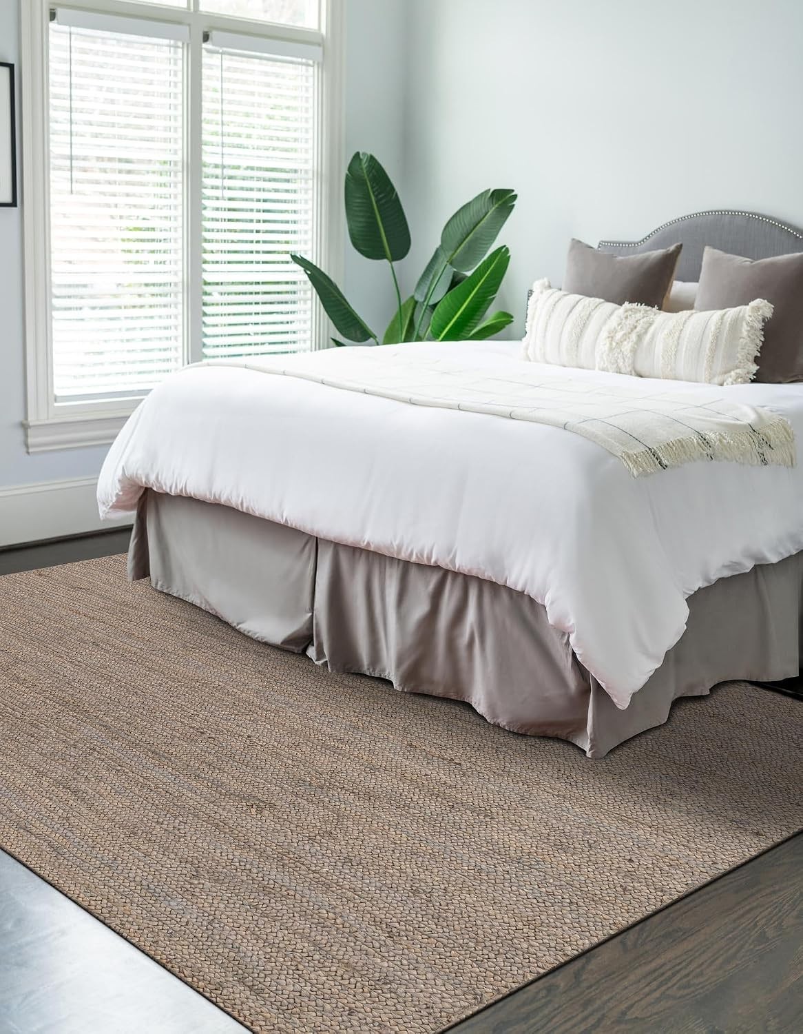 Handmade Braided Natural Jute Grey Floor Area Runner Rug,Floor Carpet Rug