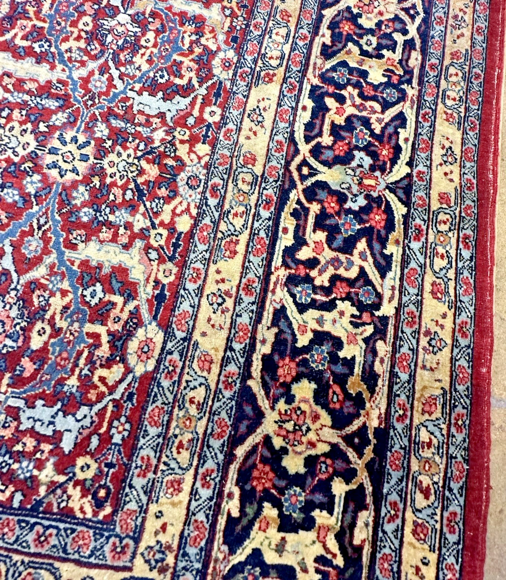 Auth: 1930’s Antique Kurdish North West Rug Mystical ART Beauty Red 9×12