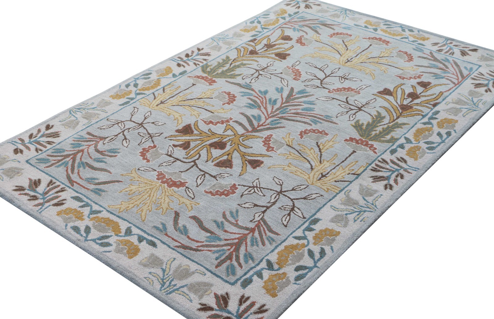 New Adeline Grey Traditional Parsian Style Handmade Tufted 100% Woolen Area Rugs