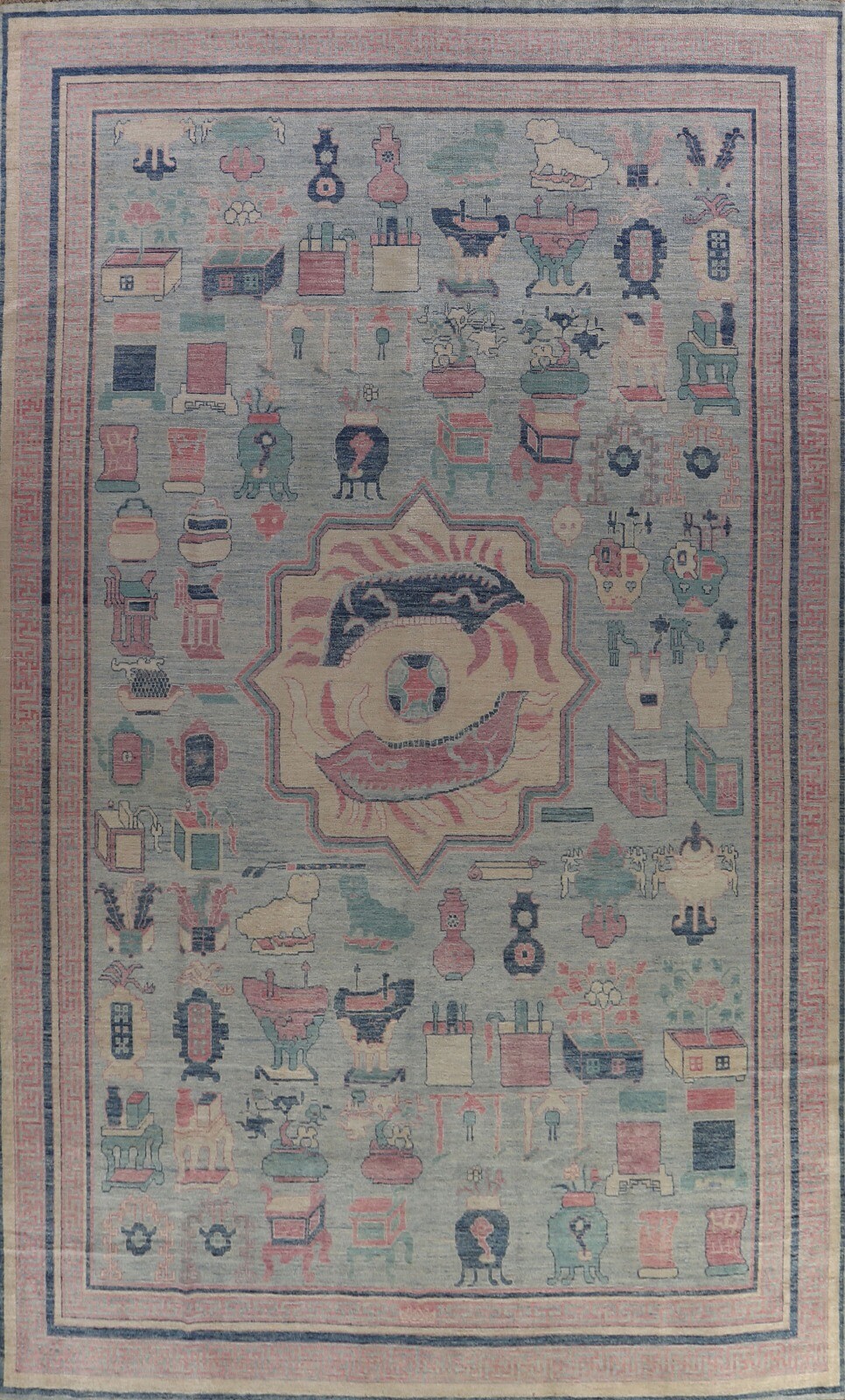Light Blue Vegetable Dye Sultanabad Ziegler Large Rug 10×16 ft. Palace Sized