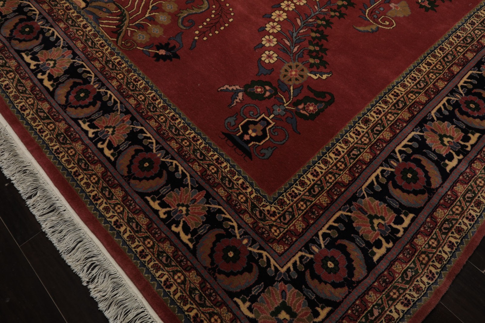 Multi Size Hand Knotted New Zealand Wool Rose Saroukk Silky Sheen Rug