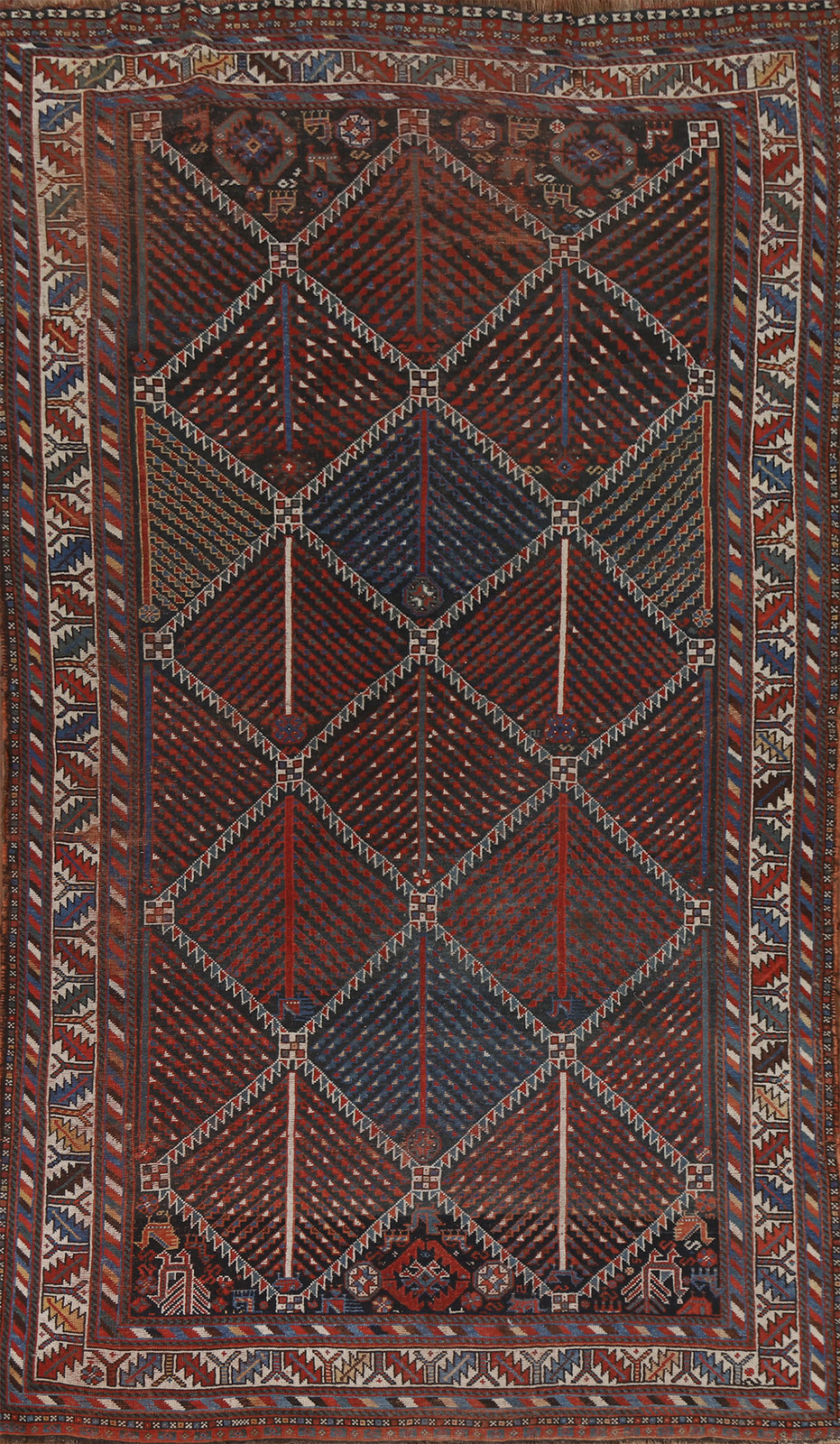 Pre-1900 Antique Vegetable Dye Hand-made Tribal Traditional Rug Wool Carpet 5×9