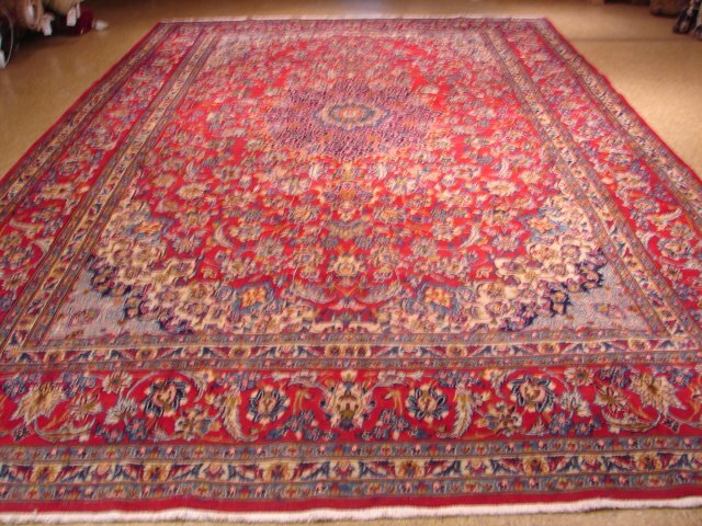 10×15′ Red Traditional Isfahaan Rug 8674