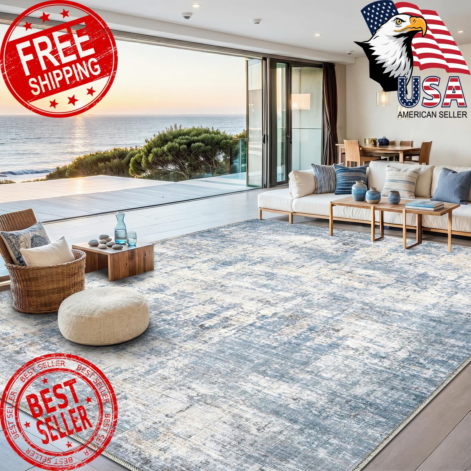 Syrlfar 8×10 Rug Blue Abstract