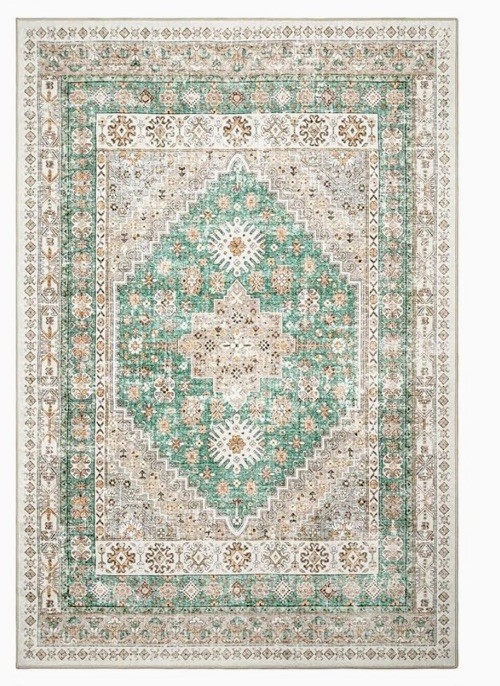 Plush Faux Cashmere Accent Rug Non-Slip Machine Washable Soft Grey 30×45