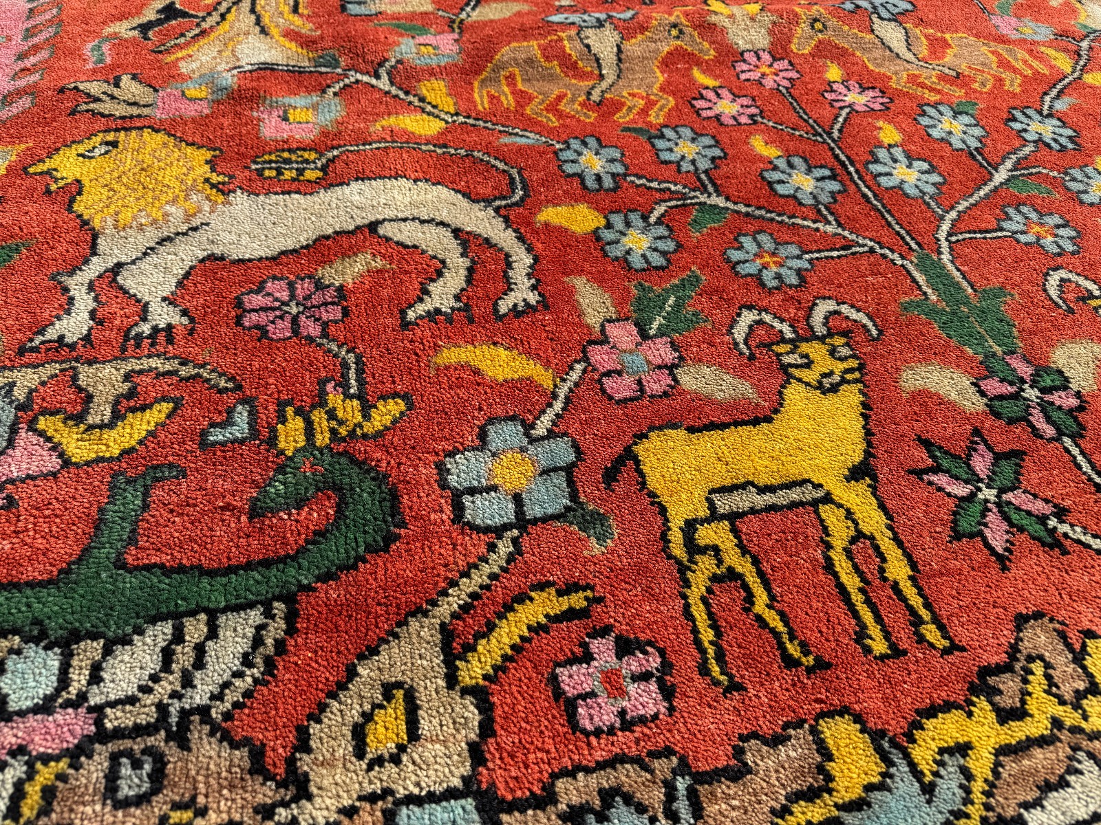 9×12 HANDMADE ORIENTAL RUG WOOL FIRE CORAL RED ORANGE hand-woven oushak new soft