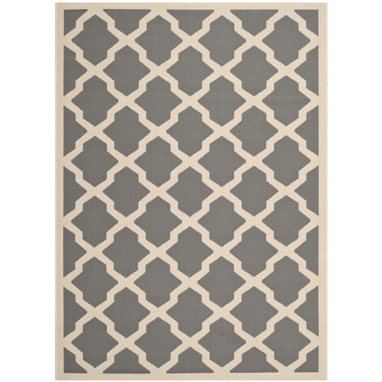 SAFAVIEH Outdoor CY6903-246 Courtyard Anthracite / Beige Rug