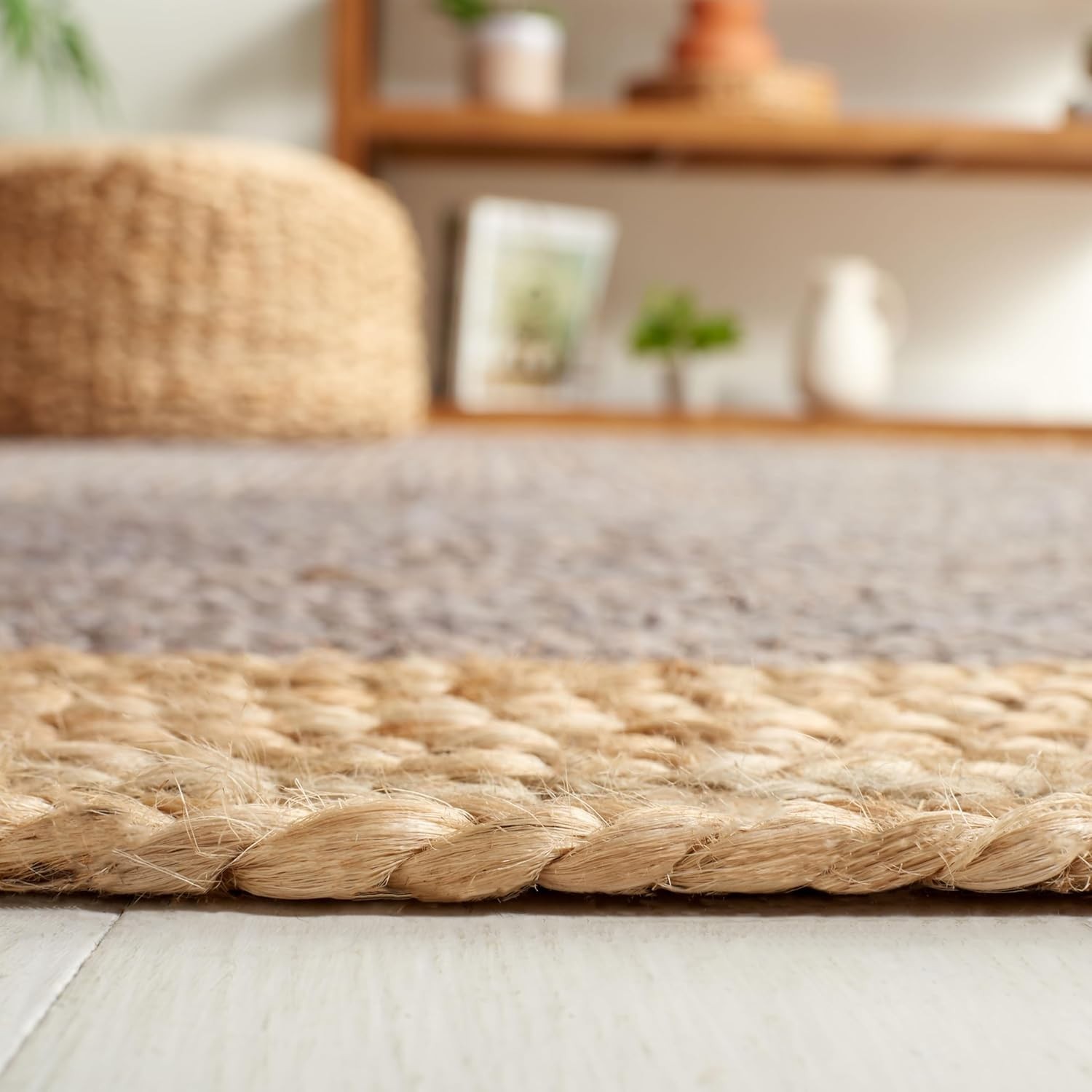 100% Natural Jute Braided Round Reversible Handmade Floor Mat Area Rug Carpet
