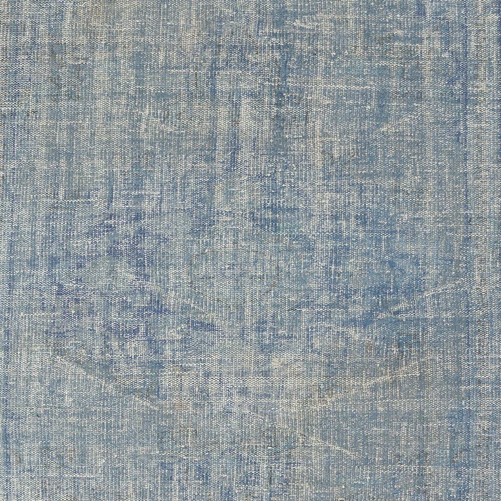 5.6×9.2 Ft Vintage Turkish Area Rug Overdyed in Blue color for Modern Interiors