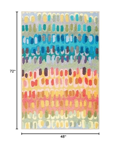 Dash & Albert Paint Chip 4’x6′ Multicolor Geometric Machine Washable Area Rug