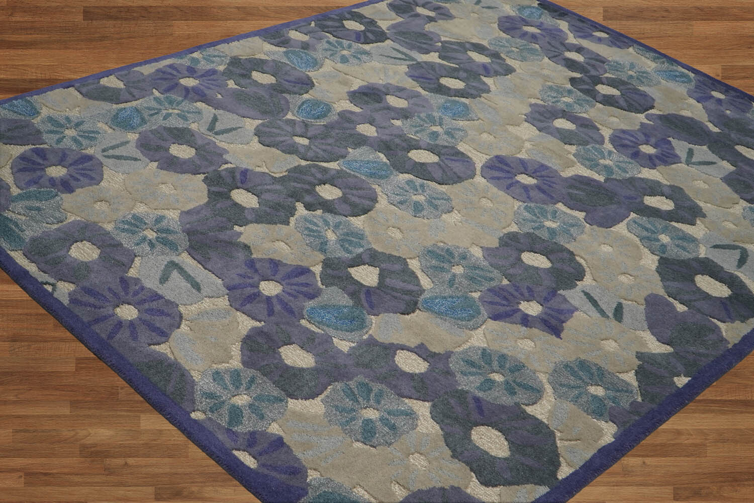 7’8″x10′ Beige Hand Tufted Modern Wool & Bamboo Silk Area Rug