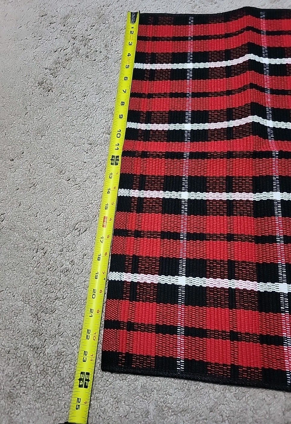 Woven Rug Red Black White