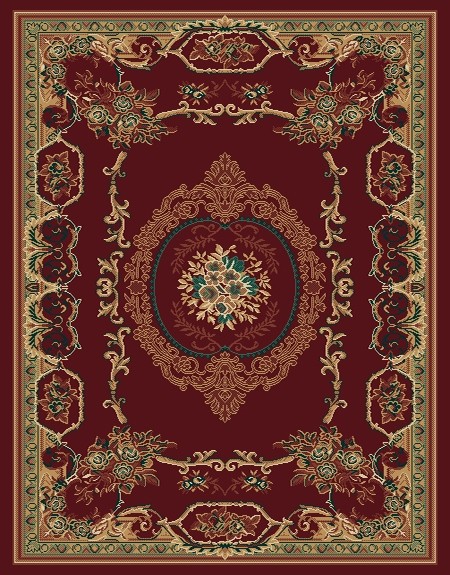 RED burgundy EUROPEAN area rug 6×8 FRENCH carpet : Actual 5′ 3″ x 7′ 6″