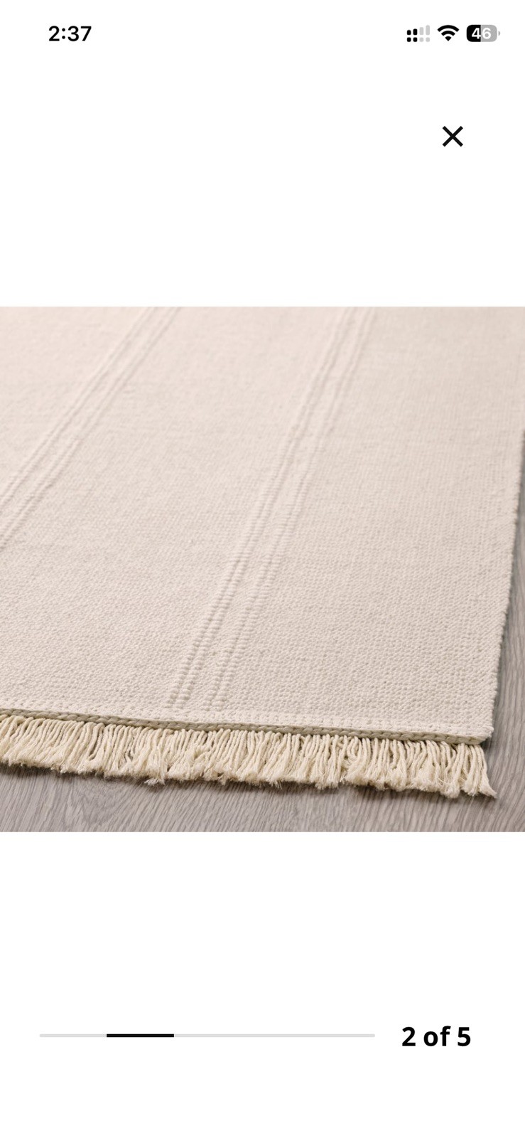 Sortso Rug Flat Woven Unbleached 55 X 85 Cm *brand Ikea*